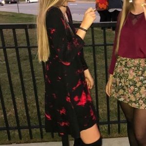 Red & black piko dress perfect for game days!